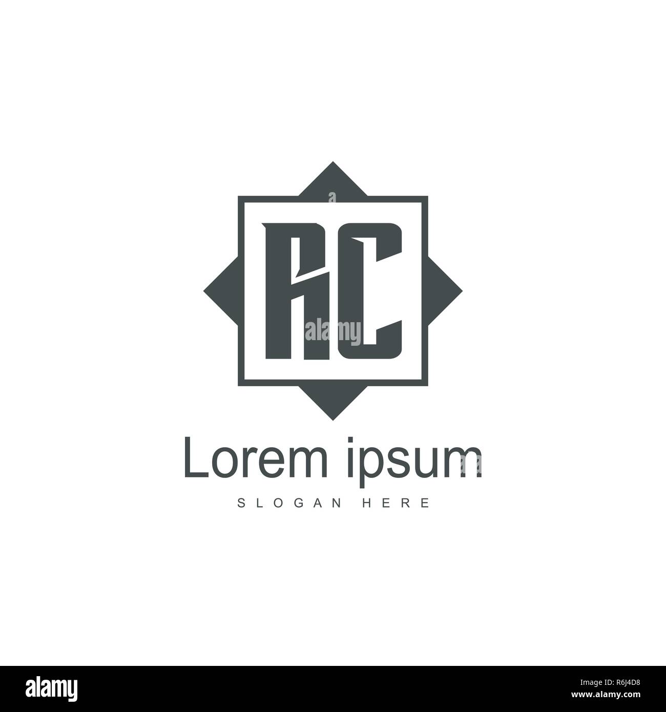 RC Logo template design. Initial letter logo template design Stock ...