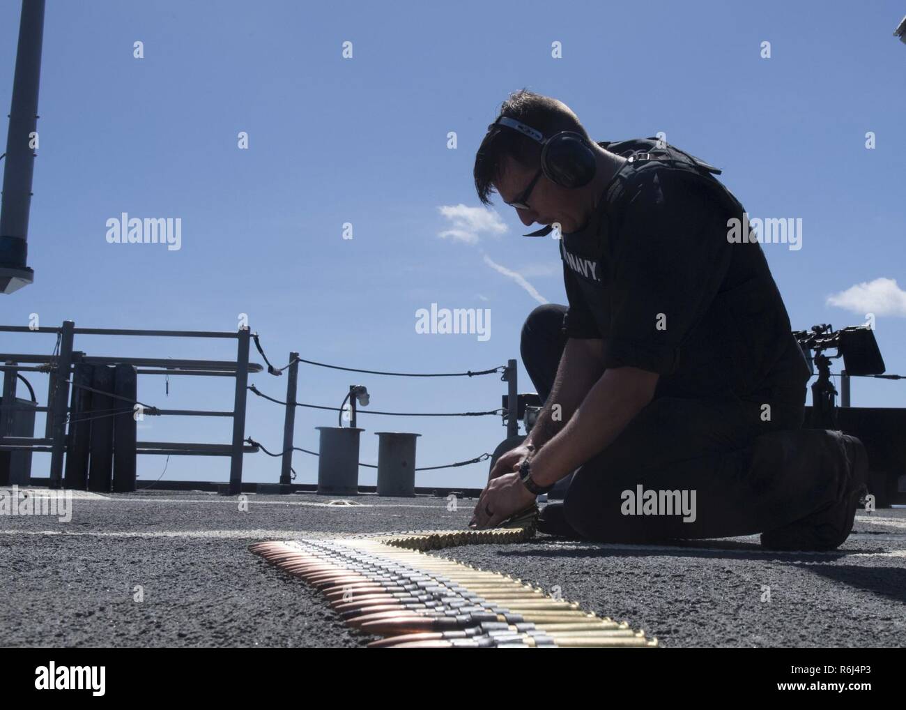 PACIFIC OCEAN (May 19, 2017)- Gunner's Mate 3rd Class Timothy Butchko ...