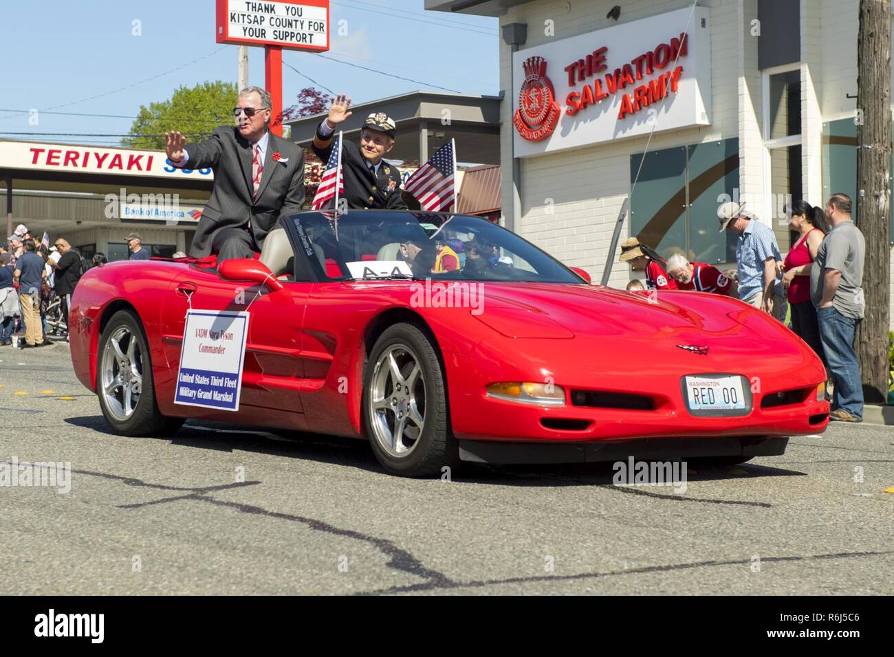 BREMERTON, Wash. (May 20, 2017) – Vice Adm. Nora Tyson, commander, U.S. 3rd Fleet, serves as grand marshal during the 69th annual Bremerton Armed Forces Day Parade in Bremerton, Washington.  During her visit to the Pacific Northwest, Tyson also visited Naval Base Kitsap and spoke with Sailors at various all hands calls. Bremerton Armed Forces Day Parade is the largest and longest running Armed Forces Day parade in the nation. Stock Photo