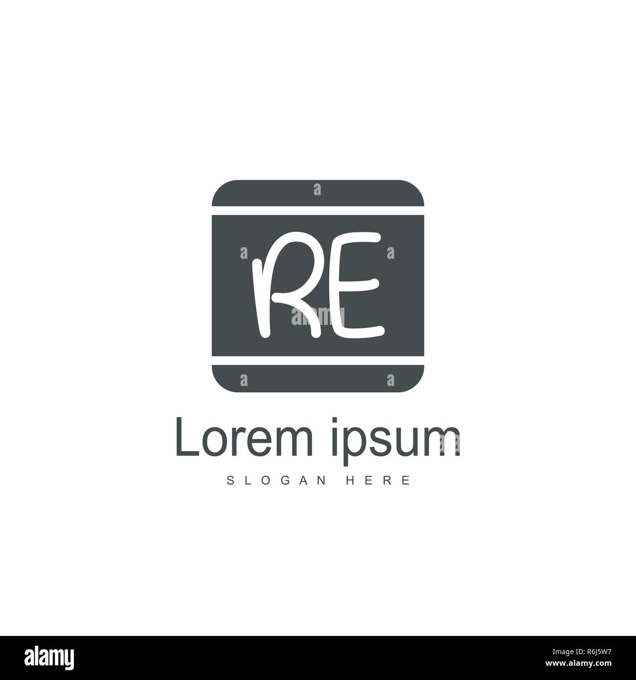 RE Logo template design. Initial letter logo template design Stock ...