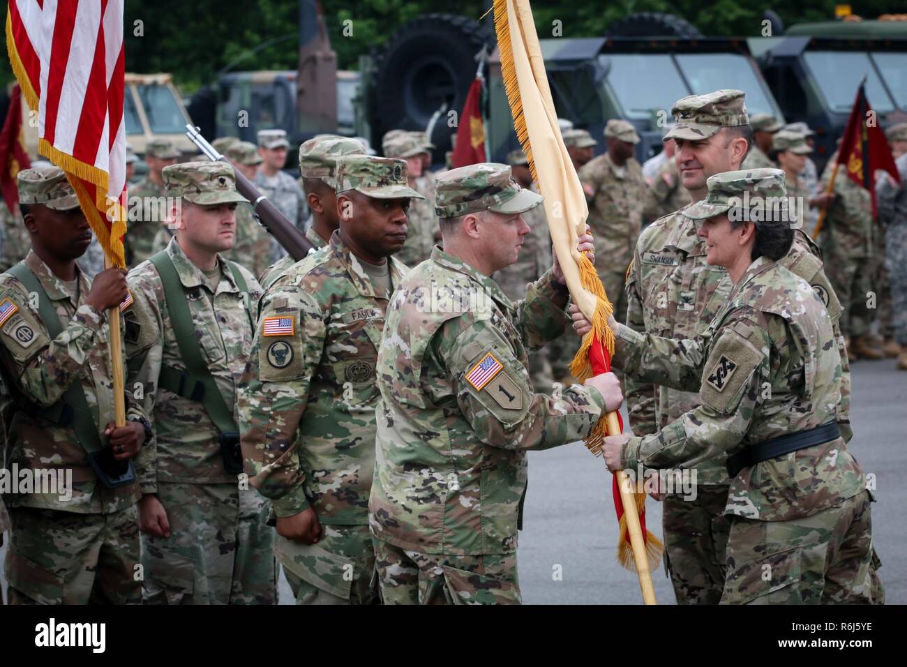 BG. Deborah Kotulich (right), Commanding General of the143rd