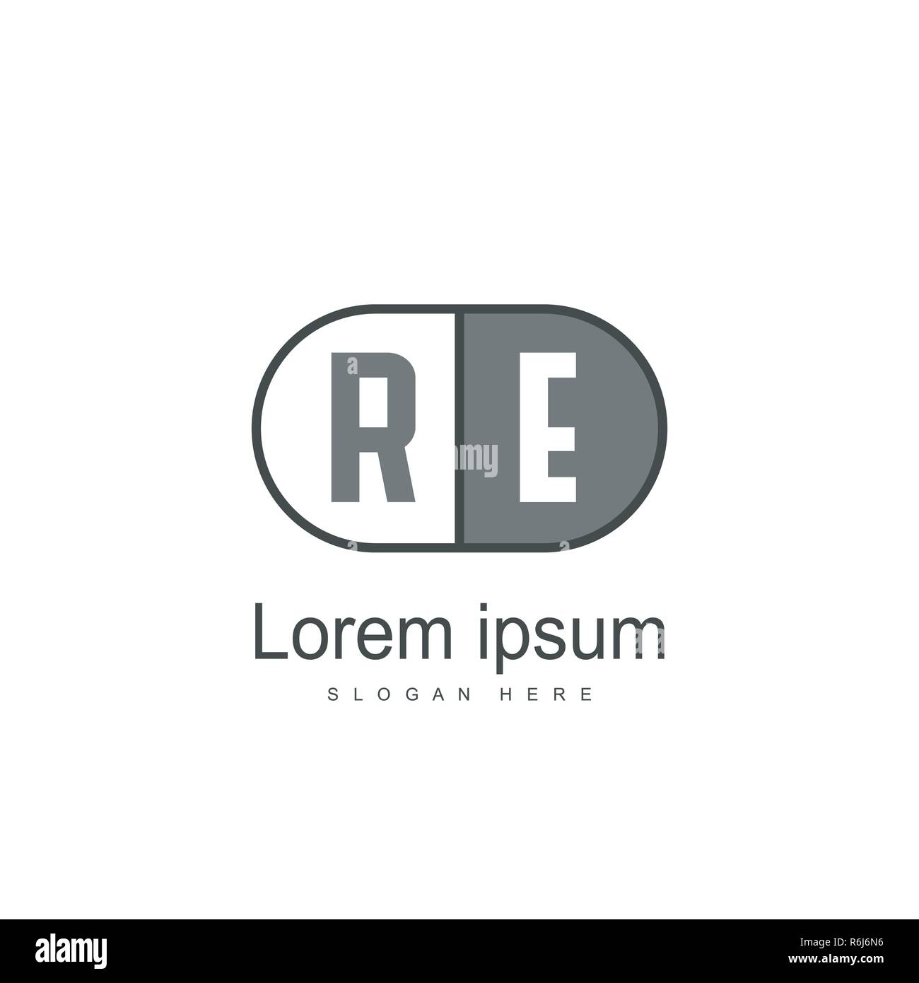 RE Logo template design. Initial letter logo template design Stock ...