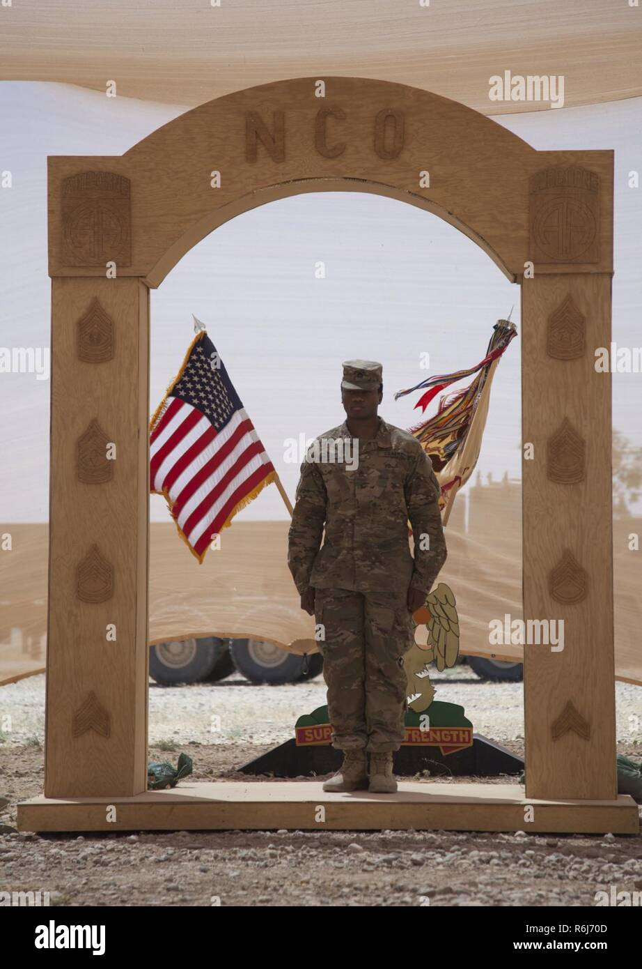 A U.S. Army Paratrooper deployed in support of Combined Joint Task