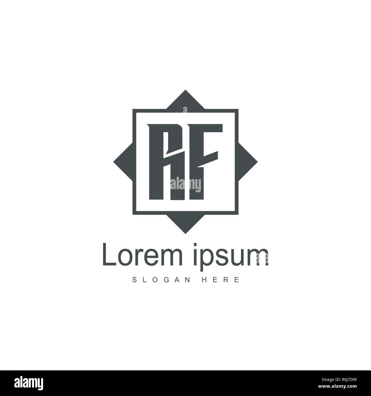 RF Logo template design. Initial letter logo template design Stock ...