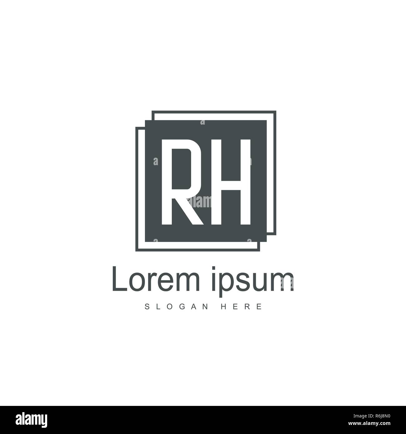 RH Logo template design. Initial letter logo template design Stock ...