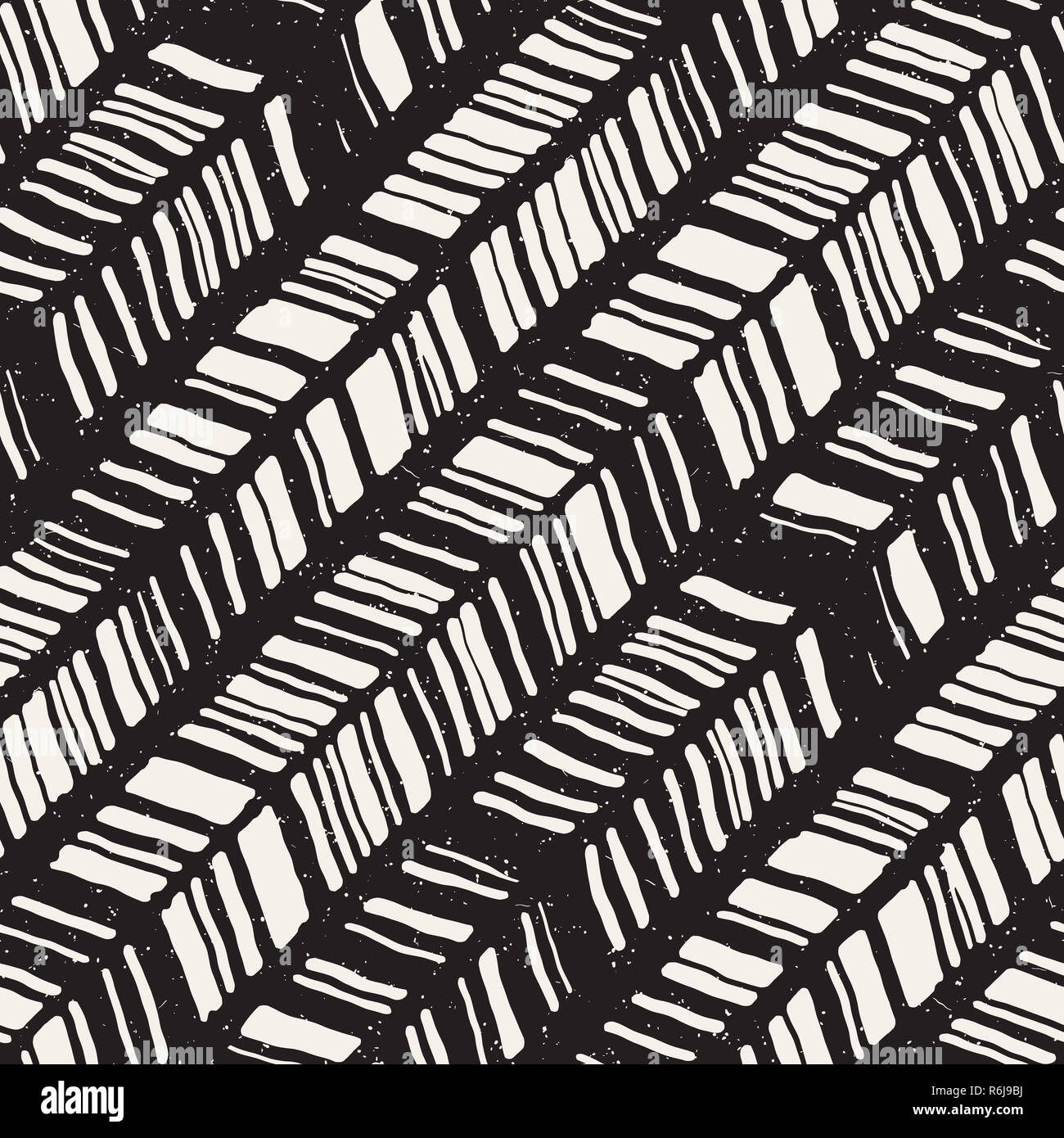 Vector seamless freehand pattern. Doodle monochrome print hand drawn ...
