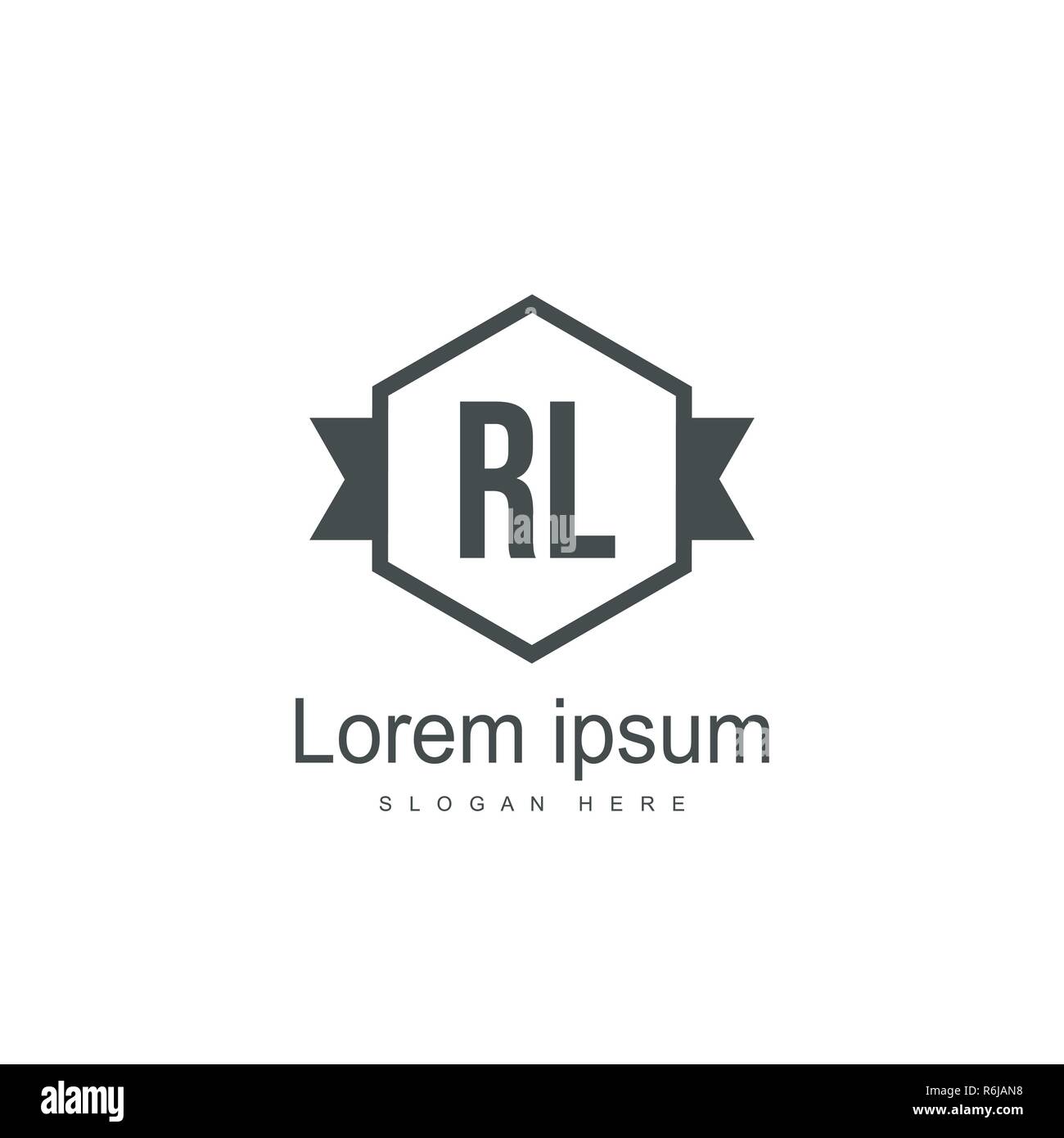RL Logo template design. Initial letter logo template design Stock ...