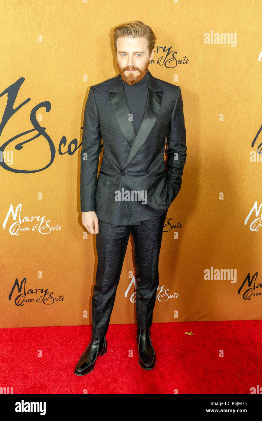 New York, USA. 4th Dec, 2018. Actor Jack Lowden attends the New York premiere of 'Mary, Queen of Scots' at the Paris Theater in New York City on December 4, 2018. Credit: Jeremy Burke/Alamy Live News Stock Photo