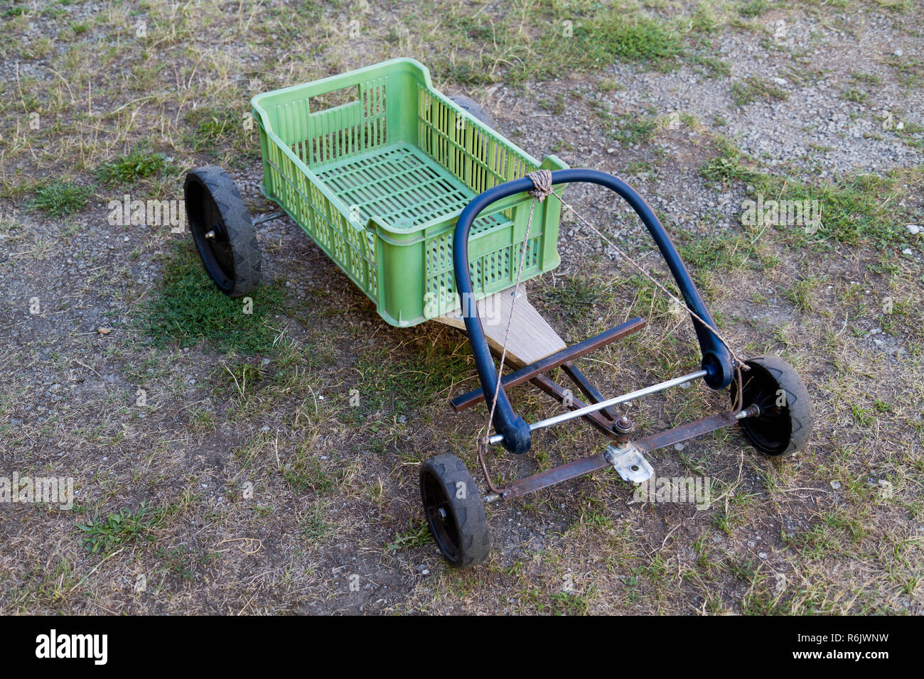 a home-made cart for children to play with Stock Photo