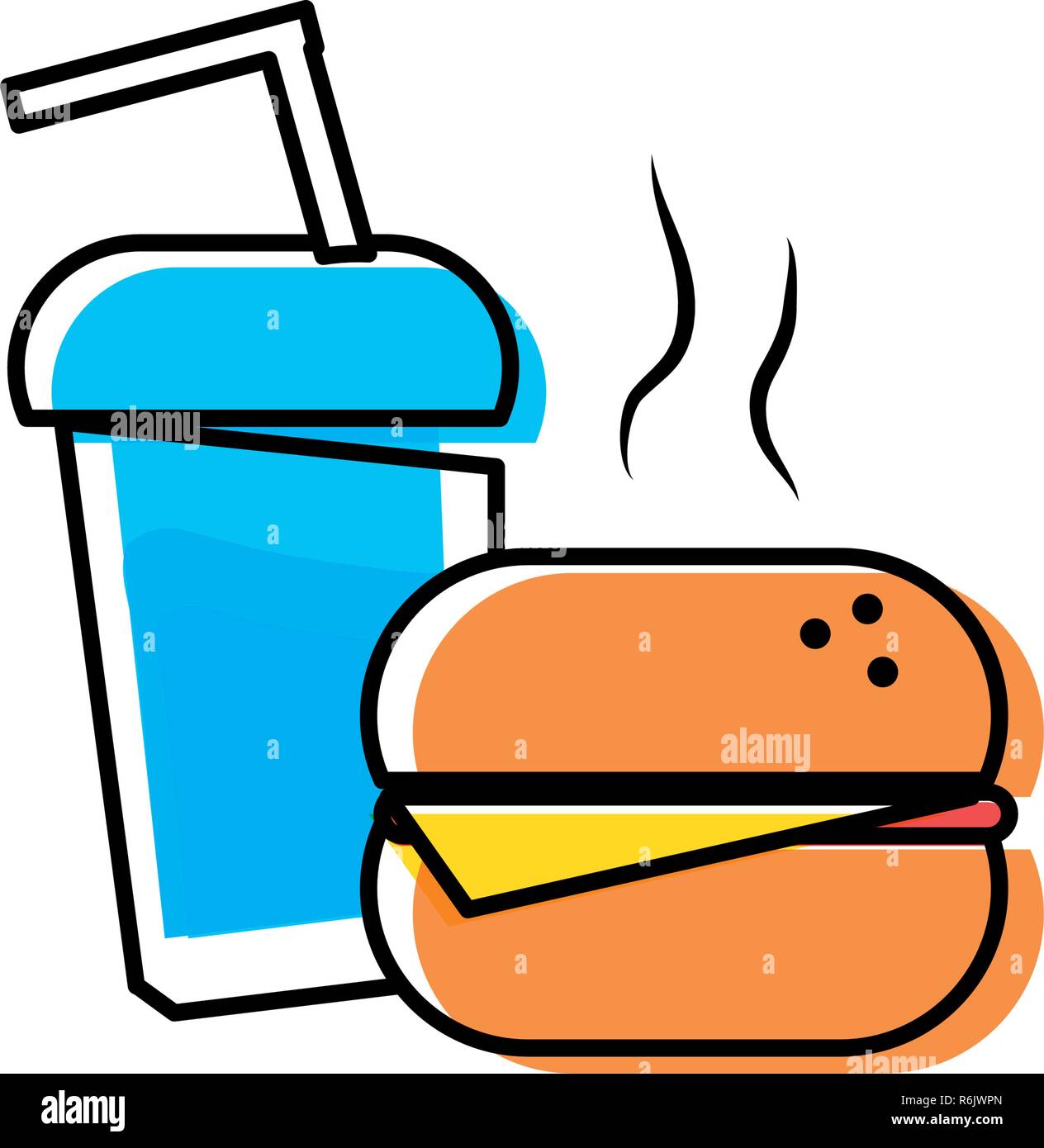 hamburger fast food with beverage vector illustration design Stock ...