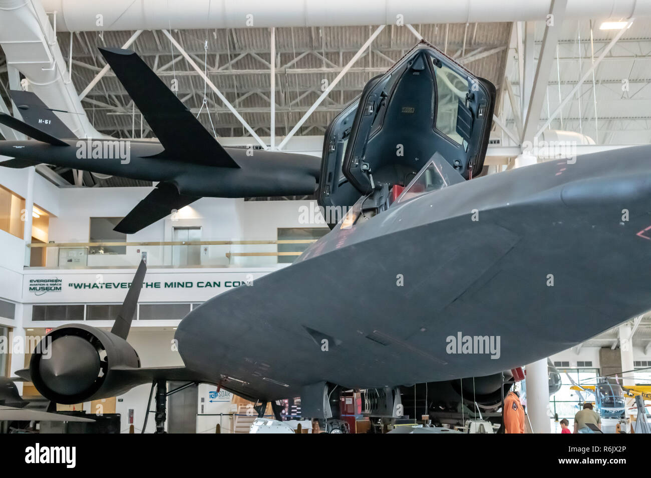 Lockheed SR-71 Blackbird at Evergreen Aviation & Space Museum in McMinnville, Oregon Stock Photo