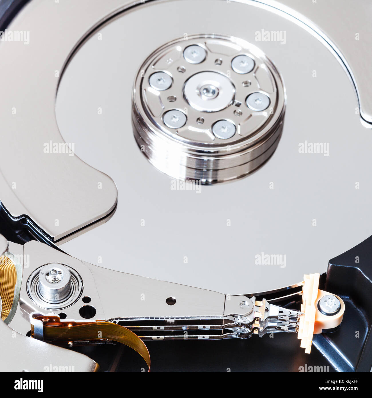 head and platter in internal hard disk drive Stock Photo Alamy