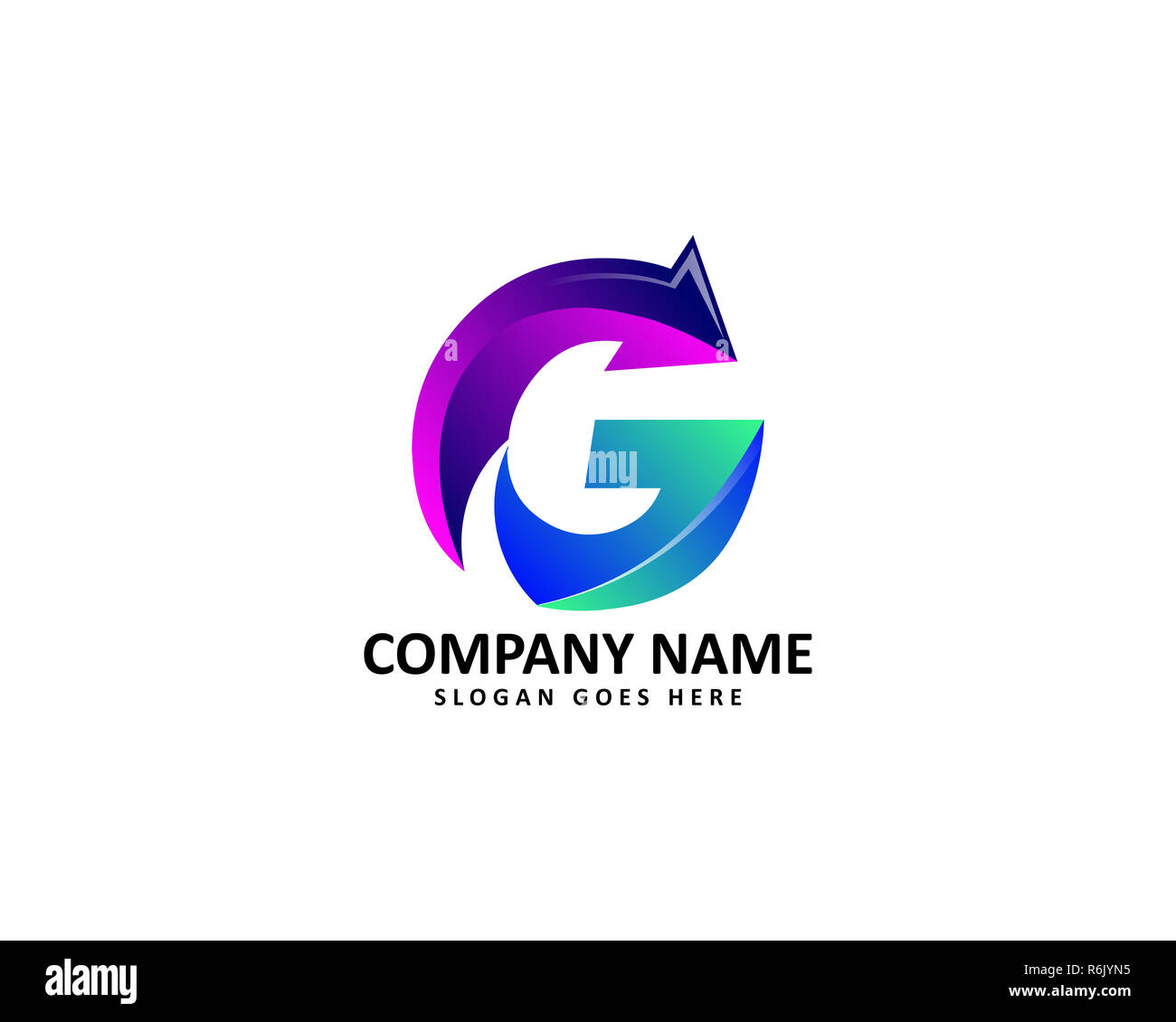 g letter arrow logo Stock Photo - Alamy
