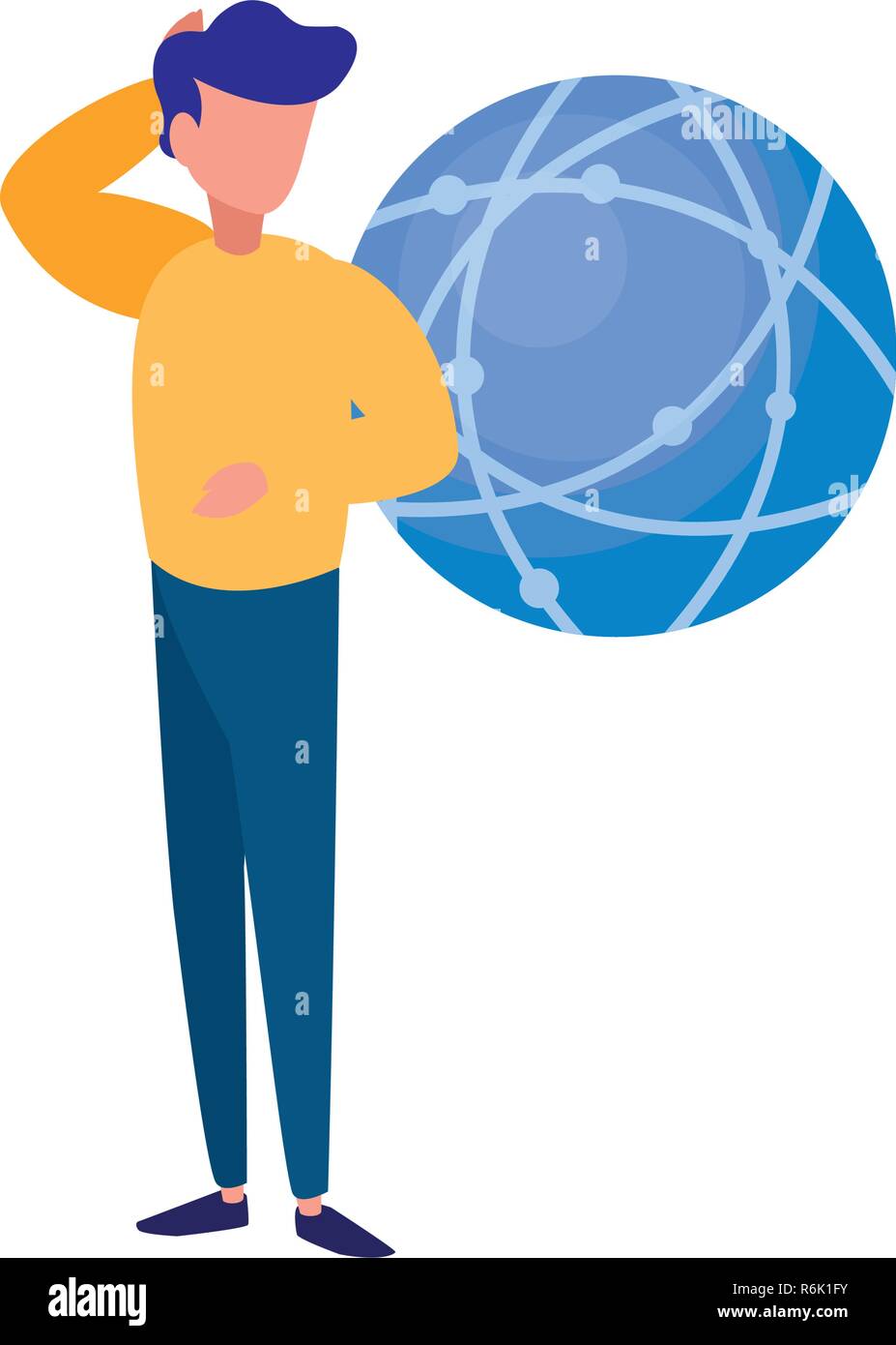 businessman world on white background vector illustration Stock Vector ...