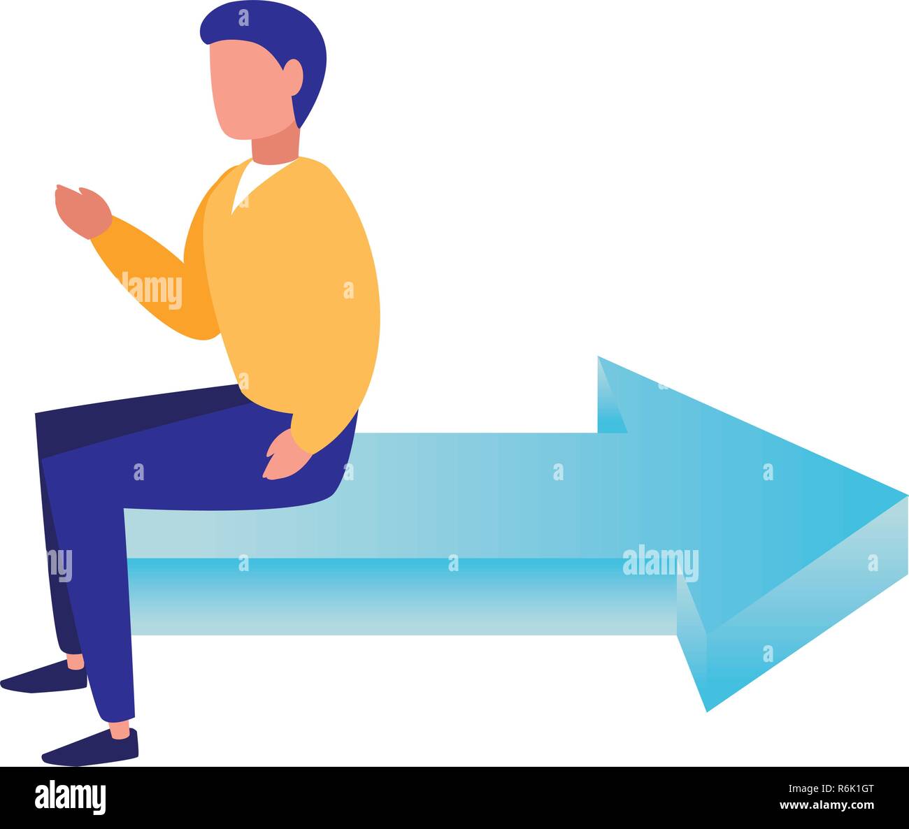 businessman sitting on arrow financial vector illustration Stock Vector ...