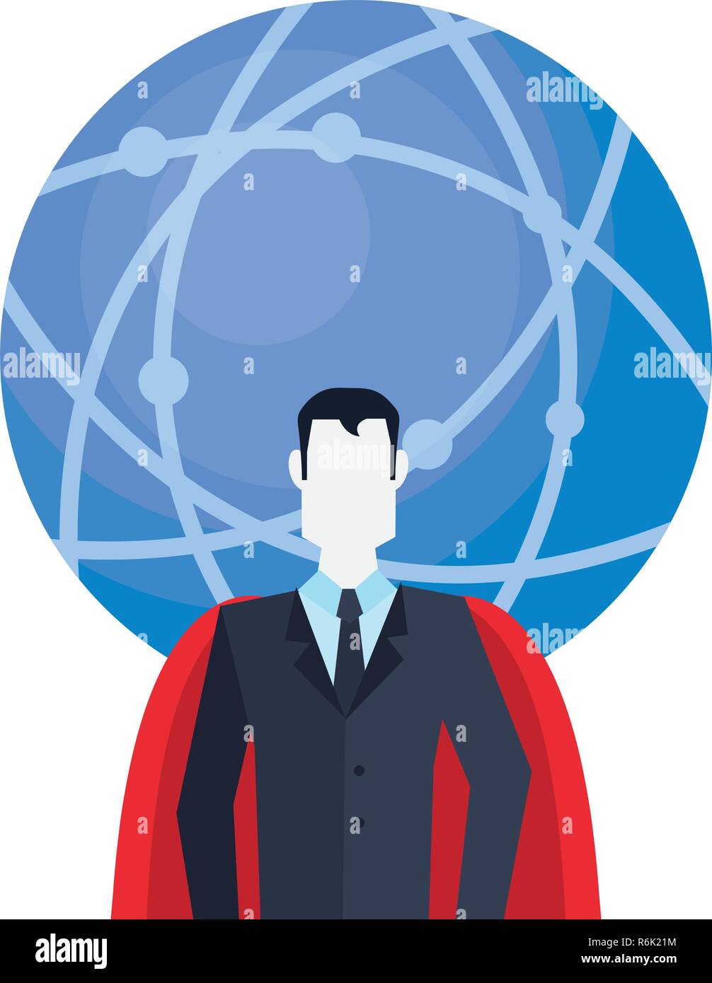 businessman superhero world business success vector illustration Stock ...
