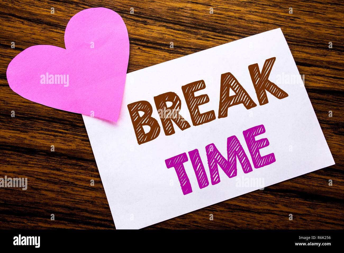 Conceptual hand writing text showing Break Time. Concept for Stop Pause ...