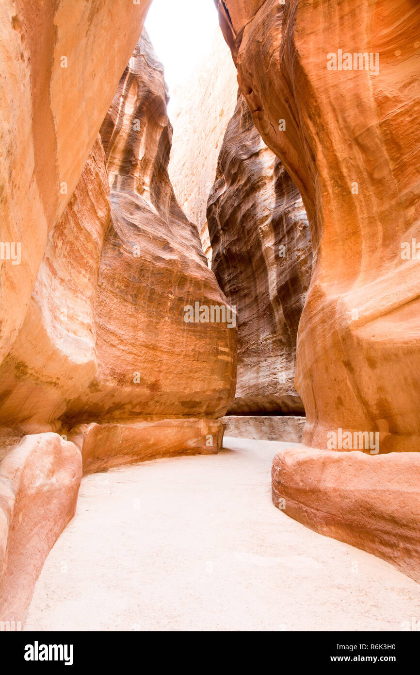 the siq canyon. Petra, Jordan country Stock Photo -