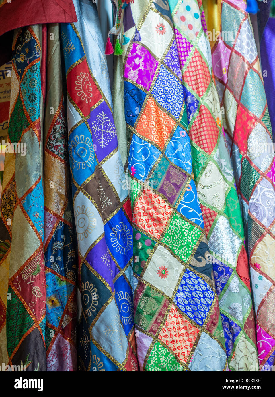 fine fabrics on the market Stock Photo Alamy