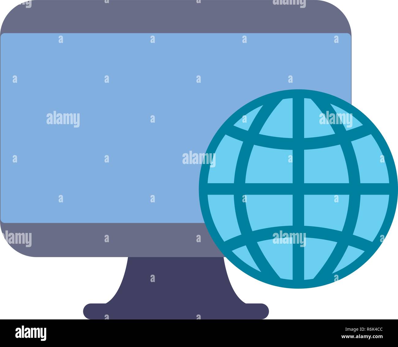 computer world on white background vector illustration Stock Vector ...