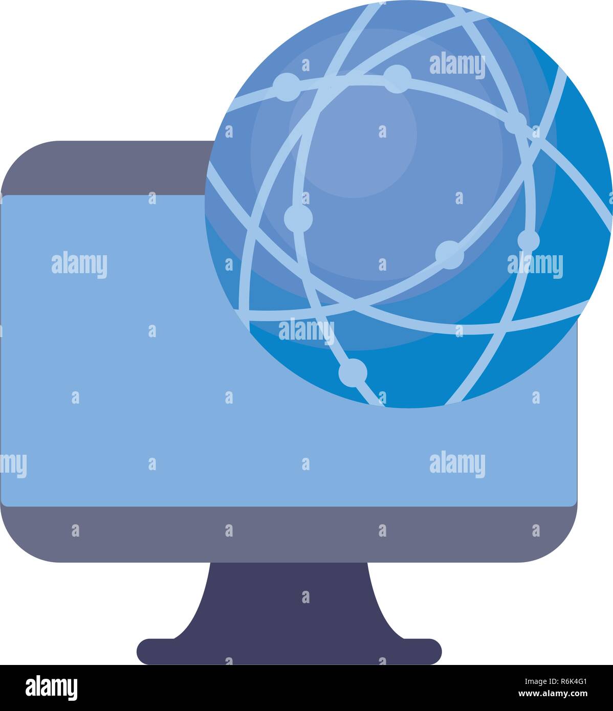 computer world on white background vector illustration Stock Vector ...