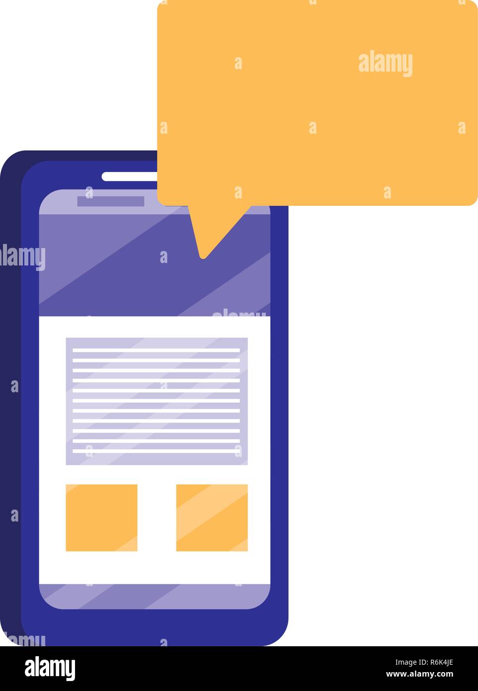 smartphone speech bubble on white background vector illustration Stock ...