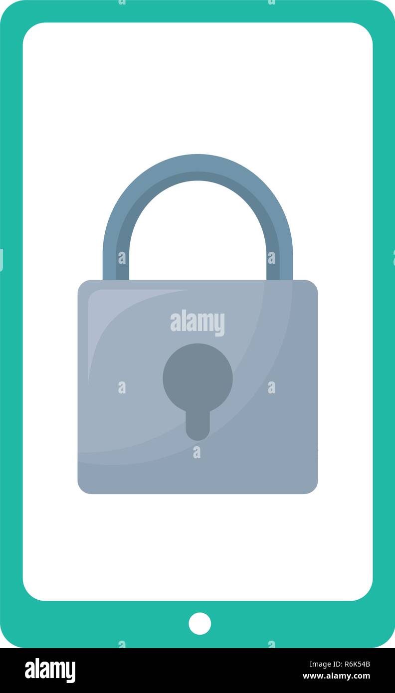 smartphone security on white background vector illustration Stock ...