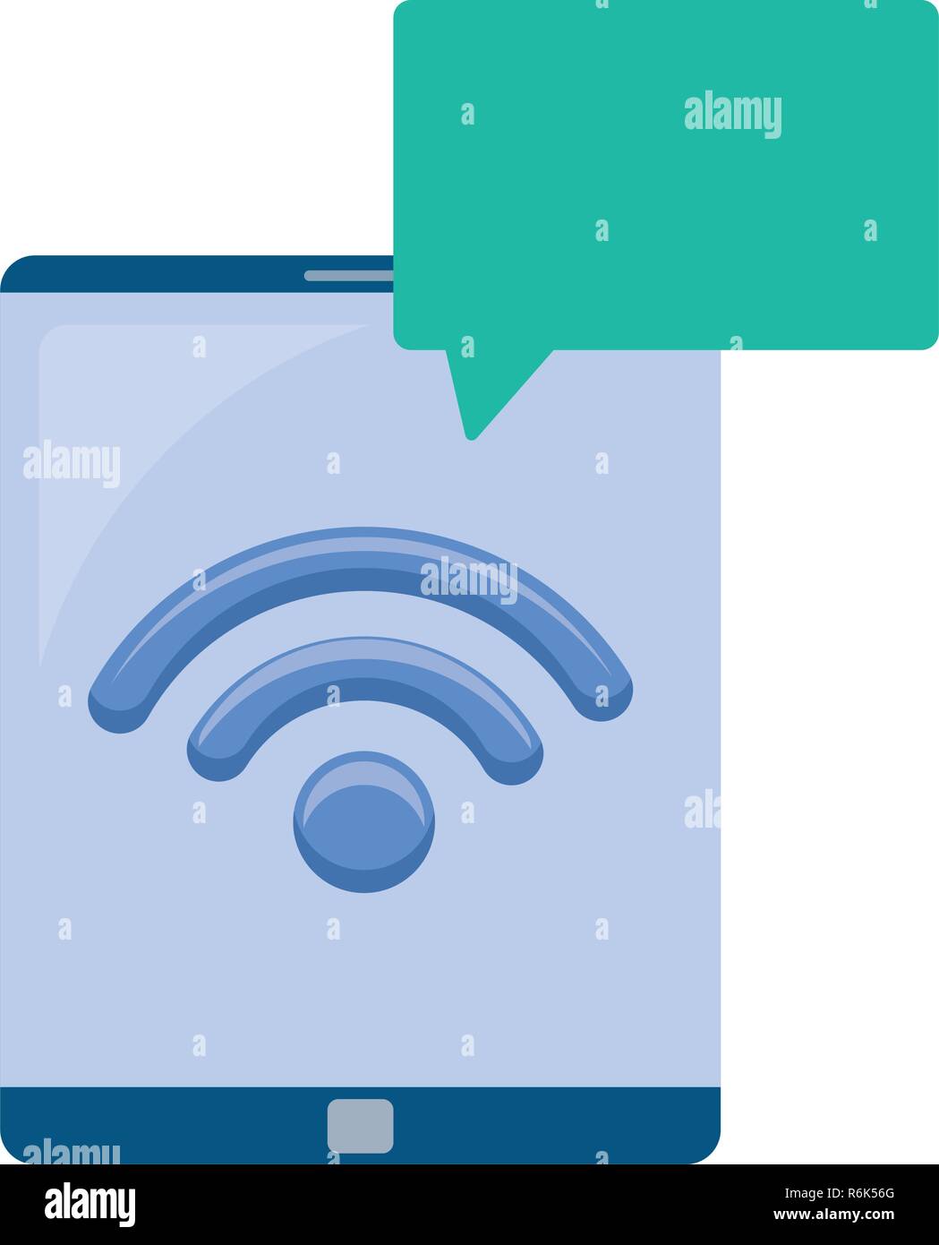 mobile wifi speech bubble on white background vector illustration Stock Vector