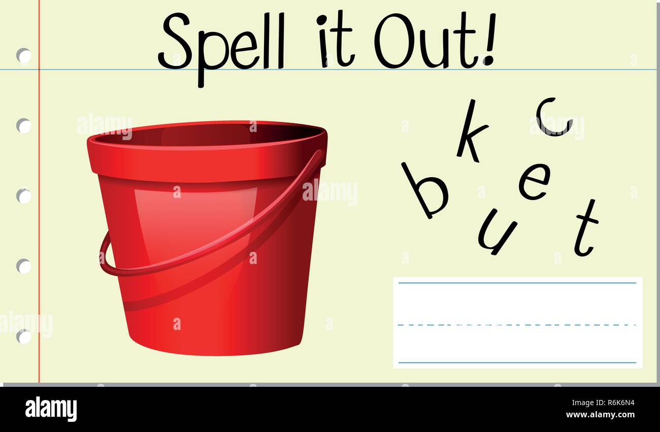 Spell English word bucket illustration Stock Vector Image & Art Alamy