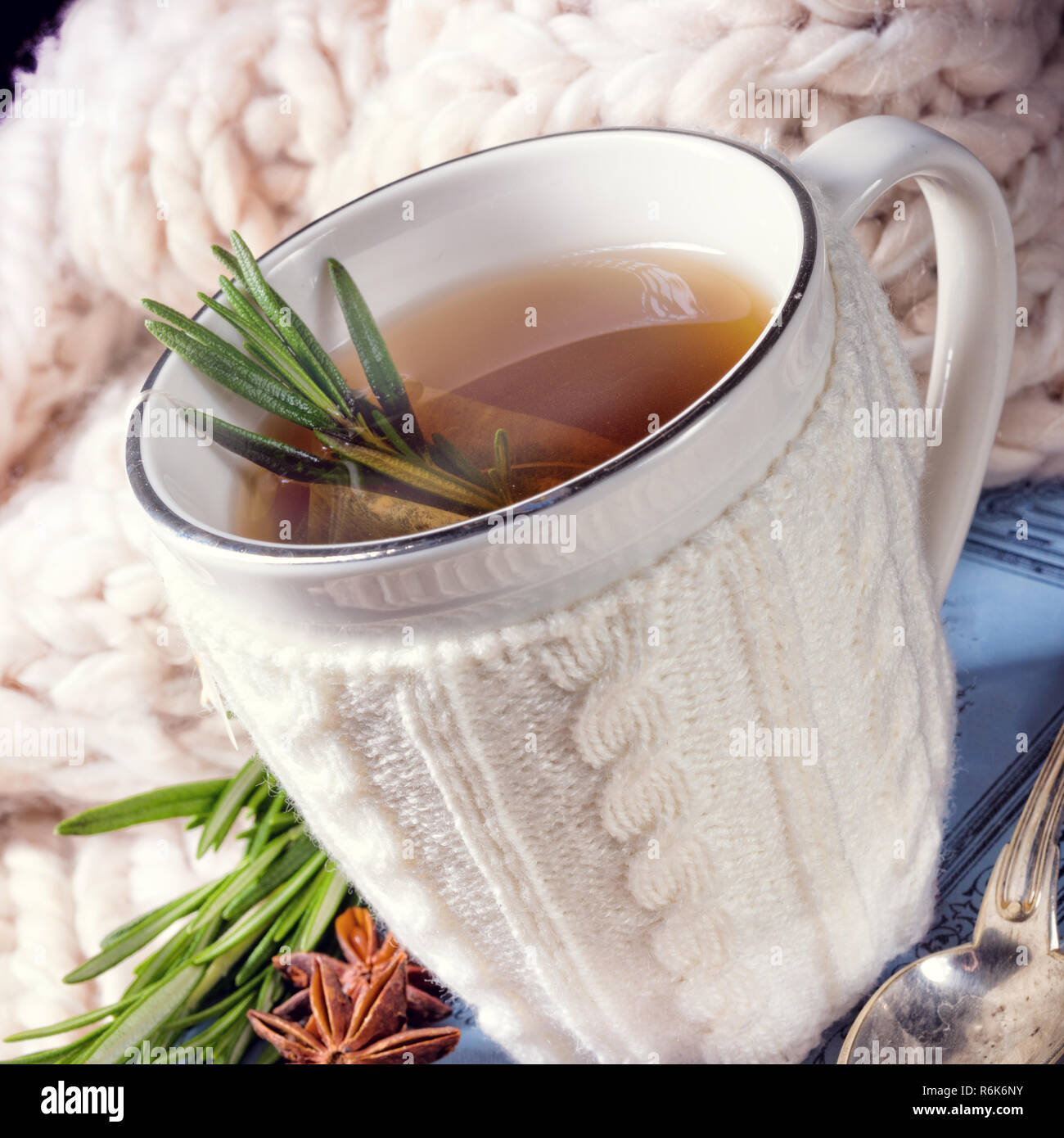 herbal tea with rosemary Stock Photo