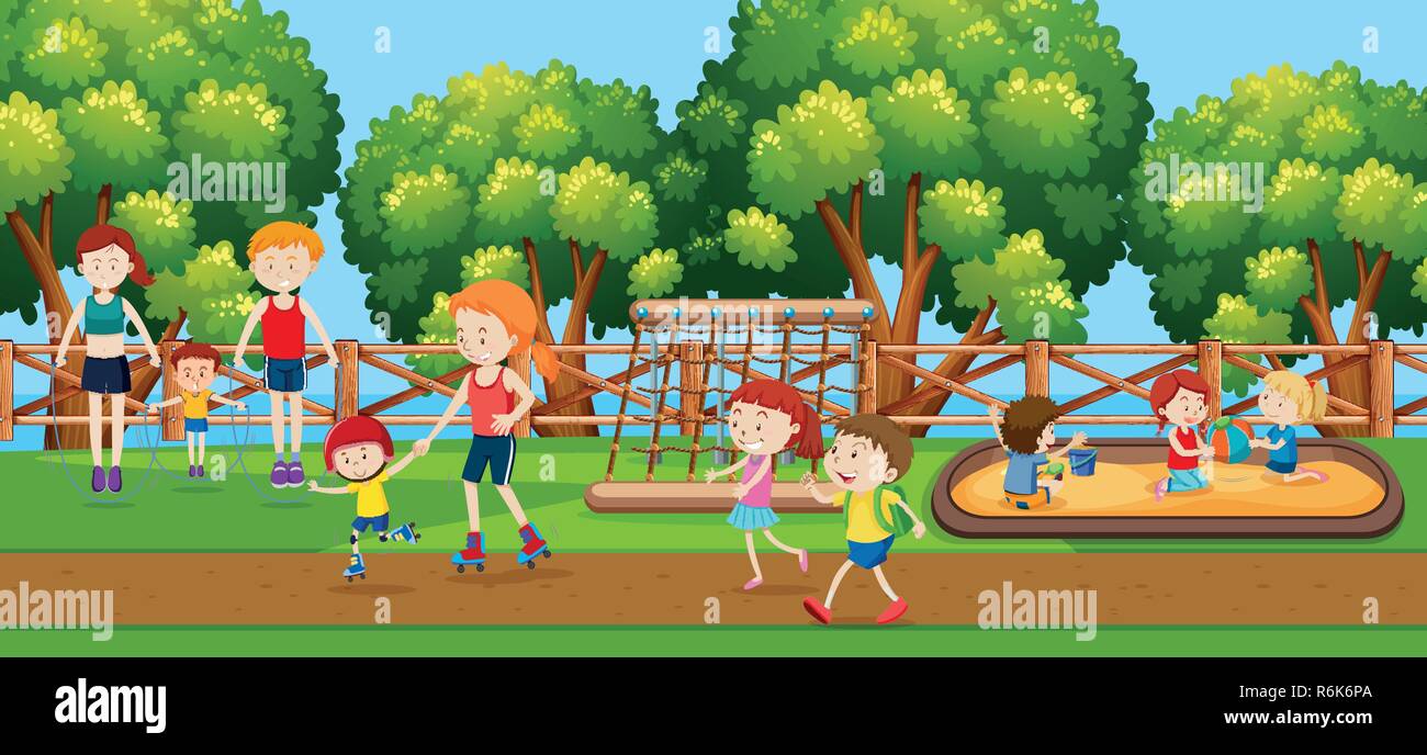 People at the park illustration Stock Vector Image & Art - Alamy