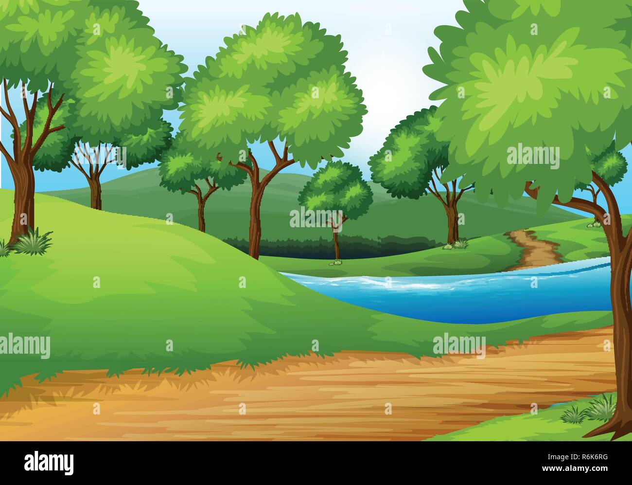 A beautiful nature landscape illustration Stock Vector Image & Art - Alamy