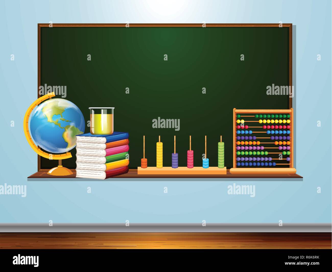 Blackboard with learning element illustration Stock Vector