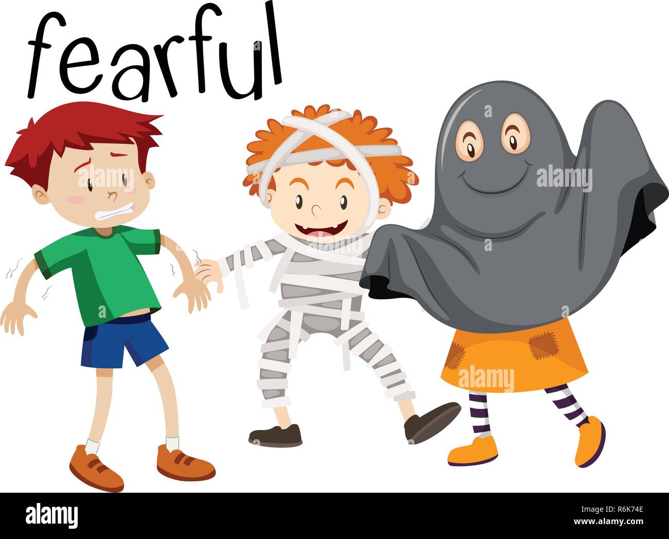 English vocabulary word of fearful illustration Stock Vector Image ...