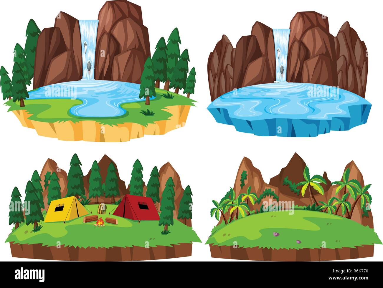 Set of isolated nature landscape illustration Stock Vector Image & Art ...
