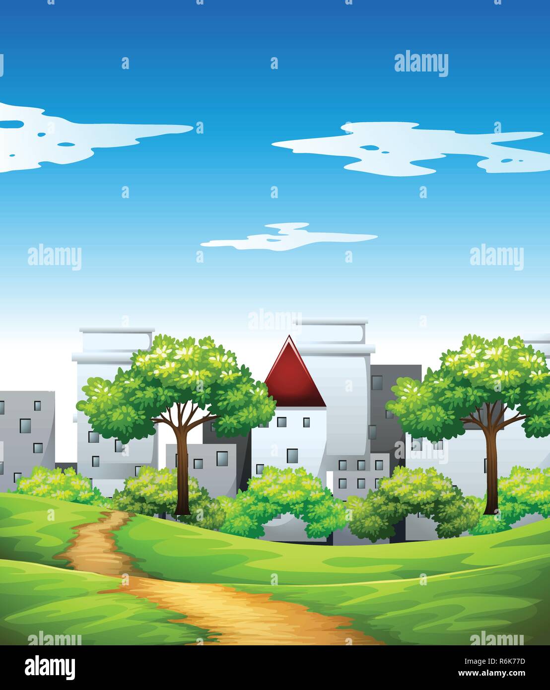 Park in the urban city illustration Stock Vector Image & Art - Alamy