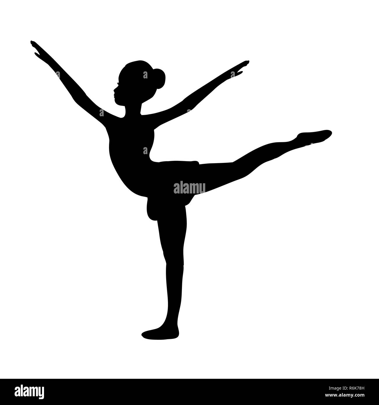 Girl gymnastic sport silhouette sportswoman Stock Photo - Alamy