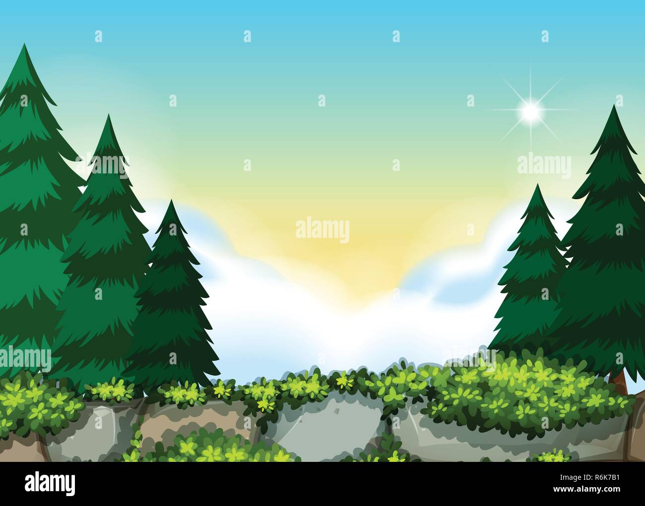A beautiful nature landscape illustration Stock Vector Image & Art - Alamy