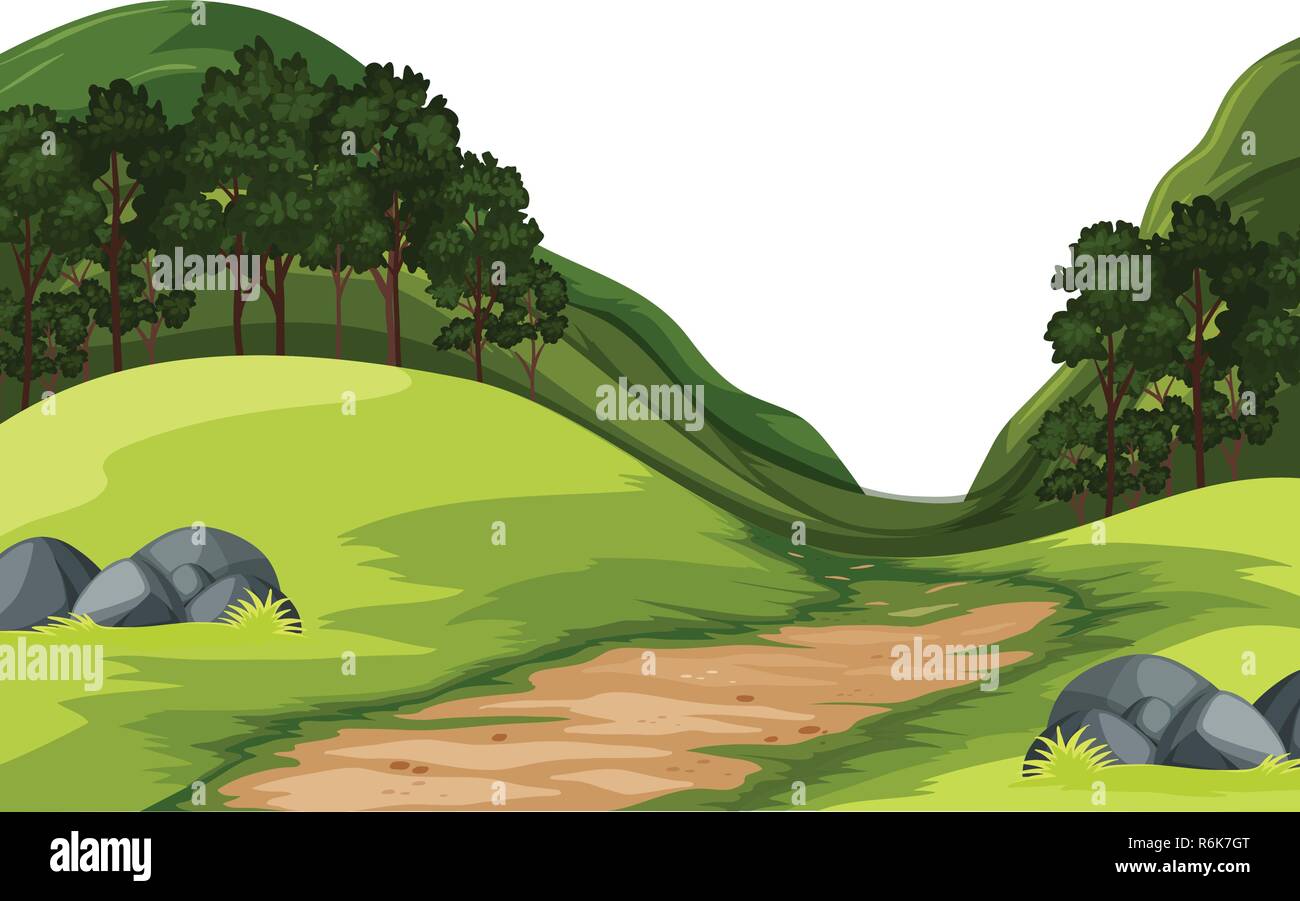 A green nature landscape illustration Stock Vector Image & Art - Alamy