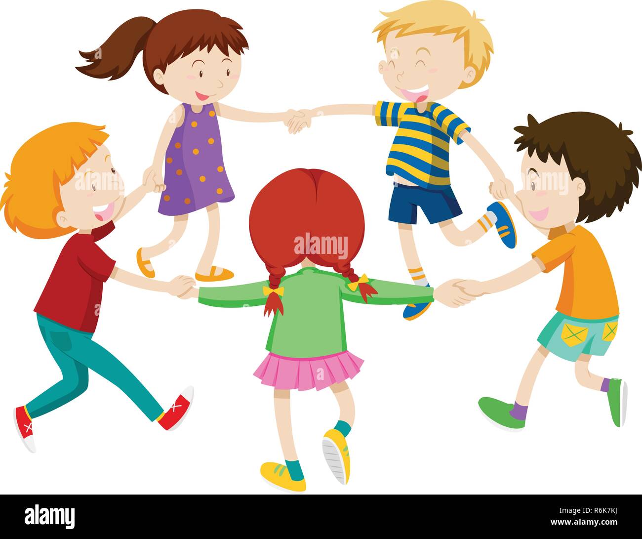 Group of chidlren holding hand illustration Stock Vector Image & Art ...