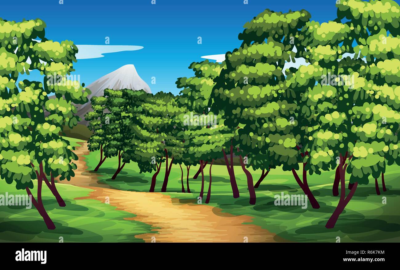 Beautiful green landscape background illustration Stock Vector Image ...