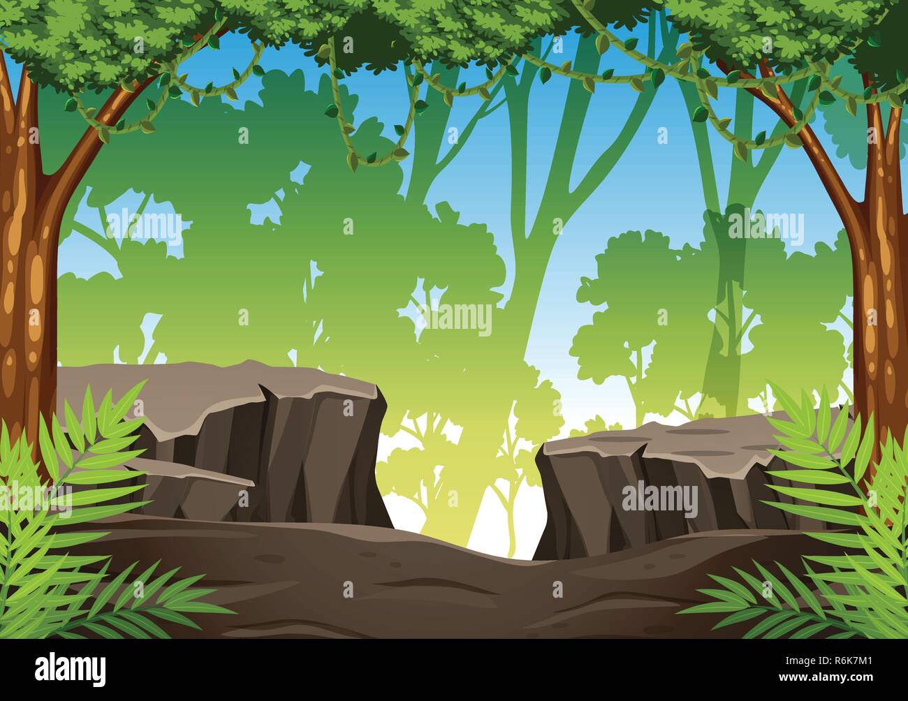 Clipart jungle background Stock Vector Images - Alamy