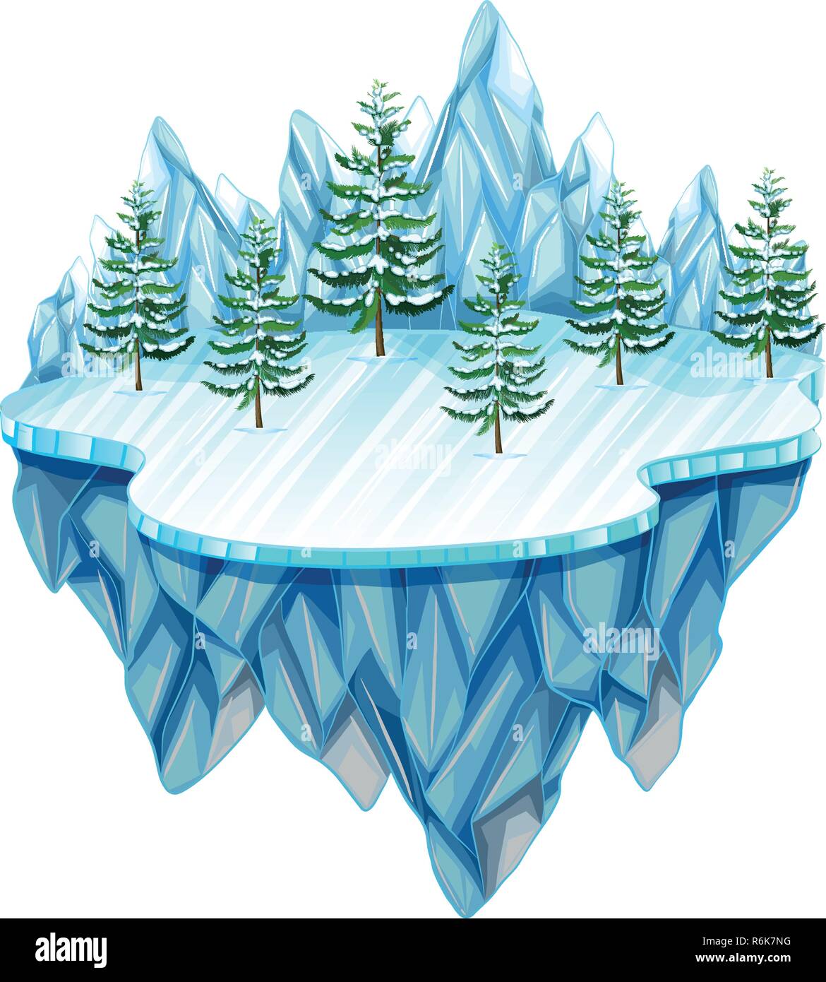 Isolated white winter landscape illustration Stock Vector Image & Art ...