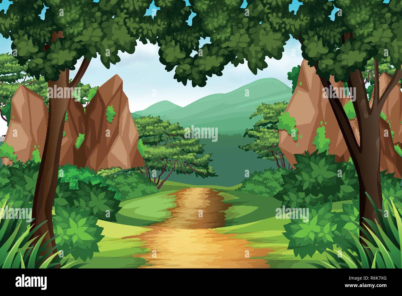 A track to the forest illustration Stock Vector Image & Art - Alamy