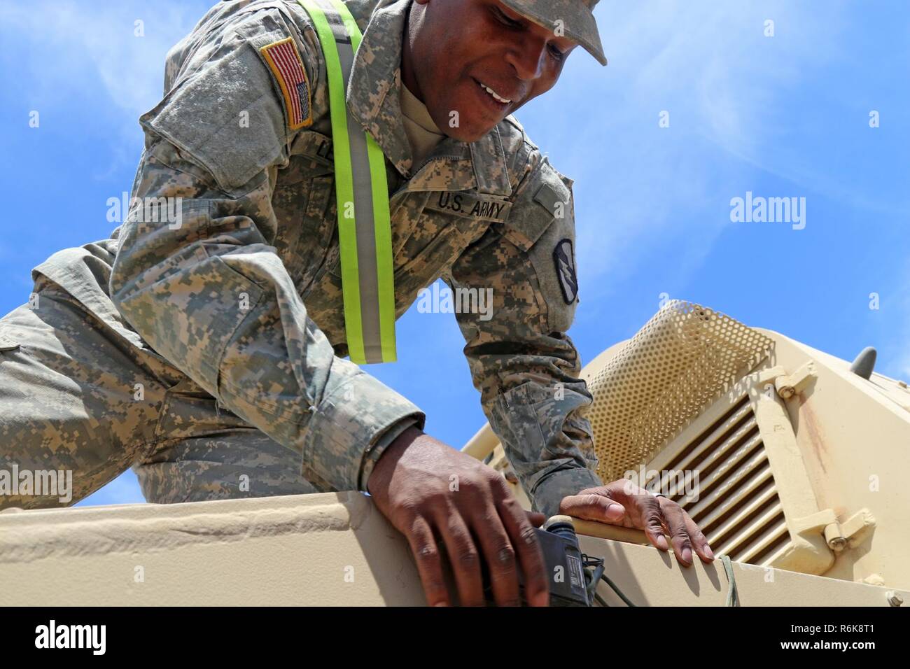 Spc. Demarlin M. Lee, a field artillery automated tactical data system