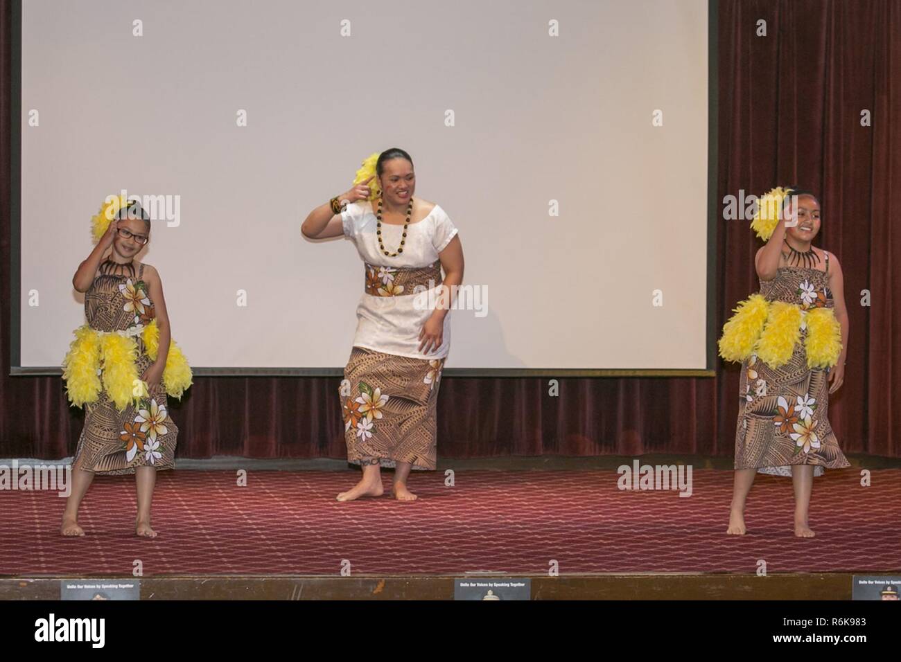 Samoan dancers entertain audience members at the Asian American Pacific Islander Heritage Month Observance May 18, 2017 at Camp Zama Community Club. Stock Photo