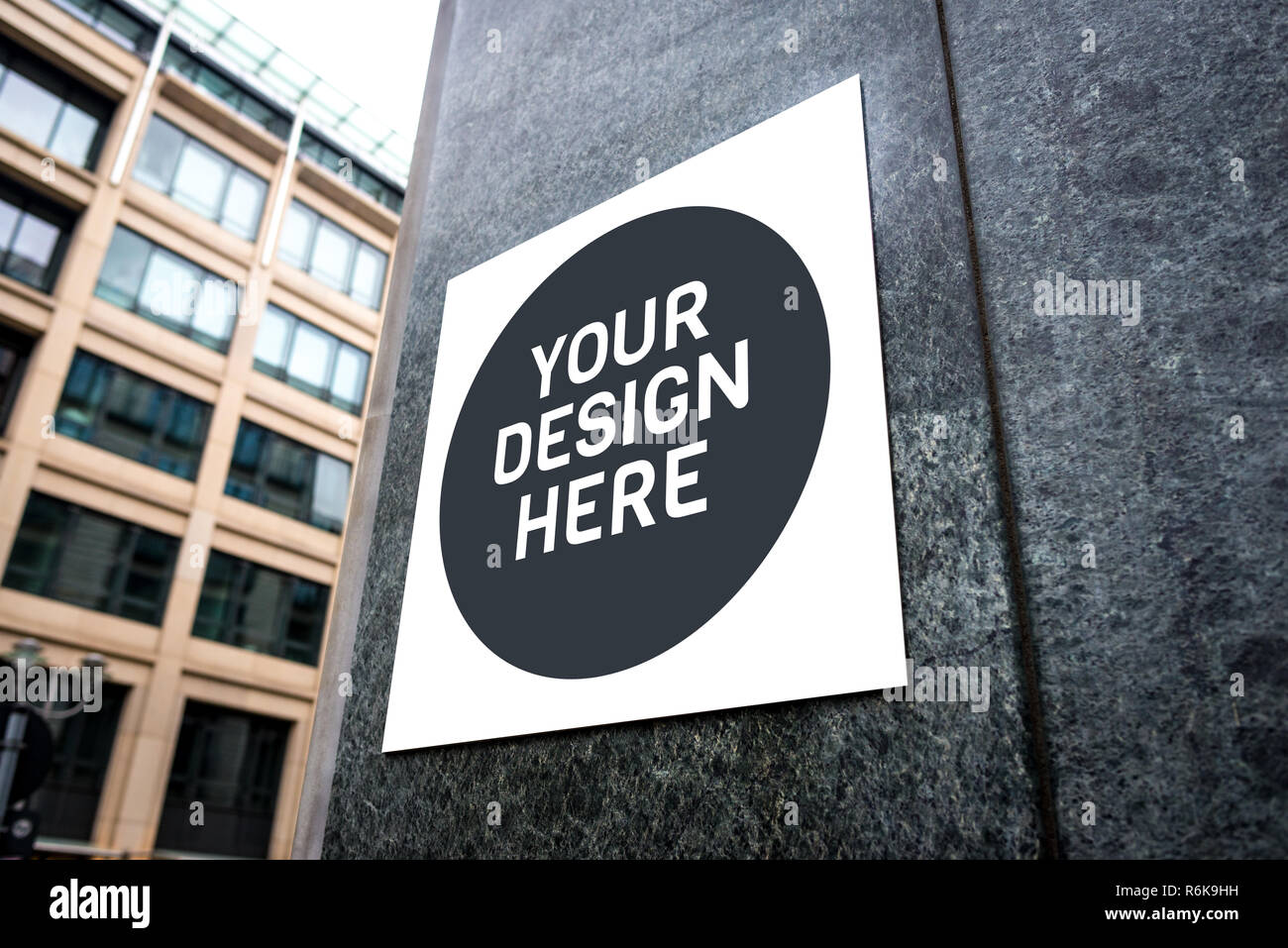 Download Mockup Of Signboard On The Wall Of The Building On City Street Mockup Could Be Used For Presenting Logotypes Of Shops Barber Shops Bars Restaurant Stock Photo Alamy