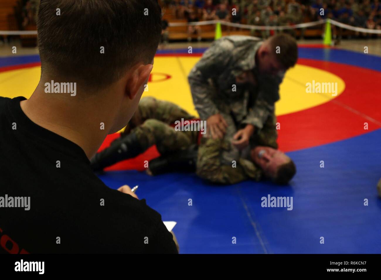 A Judge Watches Two Paratroopers From The 82nd Airborne Division