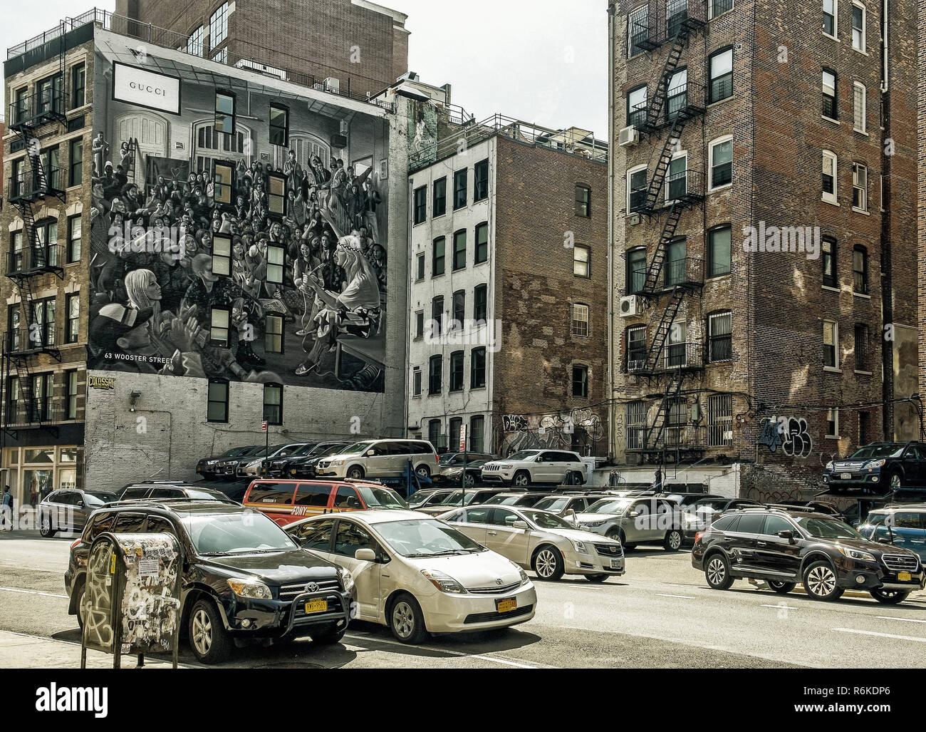 New York City, USA, May 2018, billboard on a building off Lafayette street in Manhattan Stock Photo