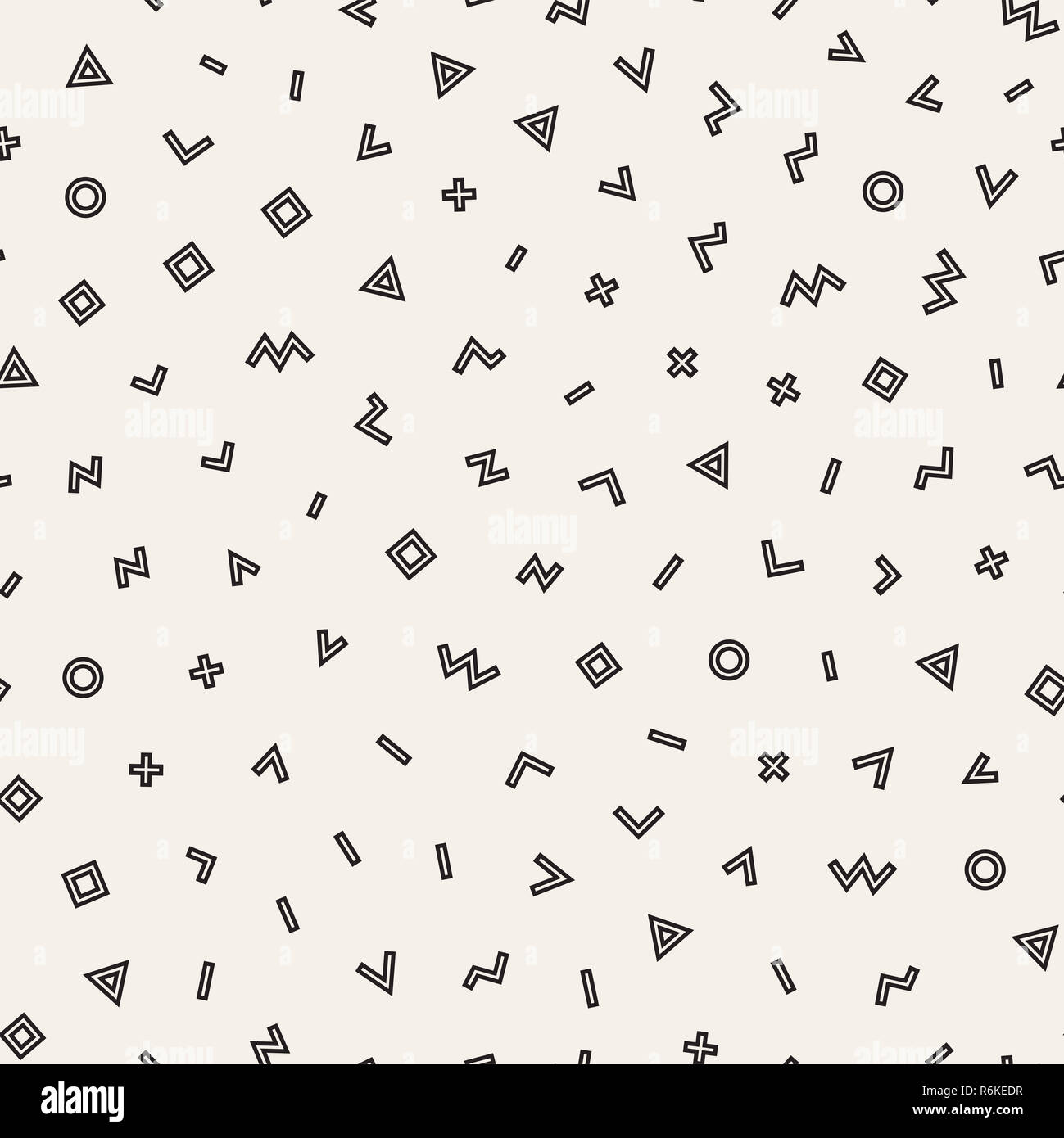 Seamless vector chaotic pattern. Randomly scattered geometric shapes ...